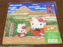 ご当地　キティ　ハンカチ　プチタオル　レトロ　Hello Kitty 富士山