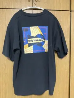 ヘリーハンセン バックプリント 半袖TシャツM ネイビー系