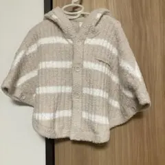 ジェラートピケ　ベビーポンチョ　くま耳　80