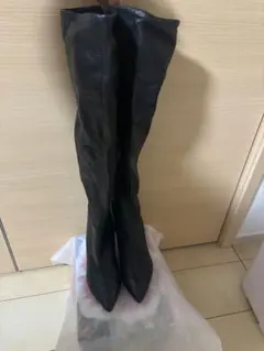 ダイアナ　ブラックレザーロングブーツ　23cm