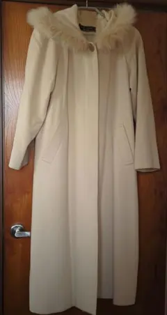 【桜セール】カシミヤ100%　ロングコート（サイズ38）ベージュ