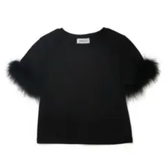 BUBBLES バブルス ファーカフスtee 黒 ブラックのサムネイル