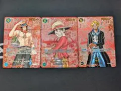 ワンピースカード レッドコミパラ ルフィ サボ エース 展示品、鑑賞レプリカ