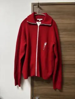 ユニクロC ミラノリブフルジップカーディガン XXL レッド UNIQLC C