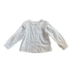 ZARA ザラ　フリル襟 ホワイト長袖シャツ