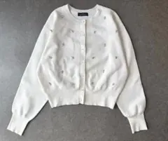 green label relaxing ドットビジュー ニットカーディガン