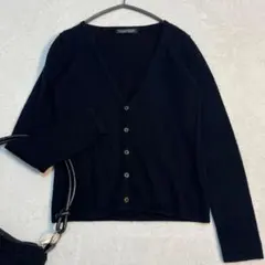 ラシャンブルドインエ/長袖/薄手カーディガン/ウール100/羽織り/38/黒