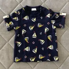 combi mini ヨット柄 半袖Tシャツ ネイビー 80cmのサムネイル