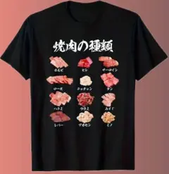 焼肉の種類 Tシャツ 2XL　面白い　フード　グラフィック　イラスト