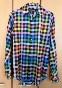 DOUBLE RAINBOUU マルチカラー チェックシャツ XS