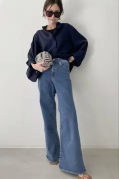 アパルトモン購入 グッドグリーフ 22AW ダメージヘムワイドレッグデニムパンツ アパルトモン購入 グッドグリーフ 22AW ダメージヘムワイド