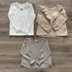 長袖 ロンT カットソー 女の子 110cm 3枚セット