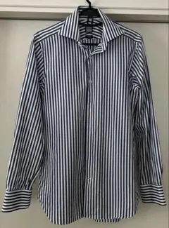 BEAMS F ワイドカラーシャツ ストライプ スリムフィット 38