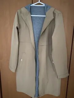 DRESKIP フード付きベージュロングコート