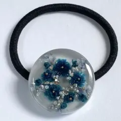 NO2037／ハンドメイド ドライフラワー 大人 レジン ヘアゴム 3㎝