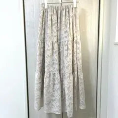 アイボリー ロングスカート レース　Honeys