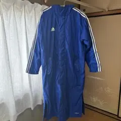 adidas フード付きベンチコート 青