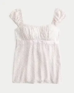 Hollister ホリスター 花柄 トップス ホワイト ピン