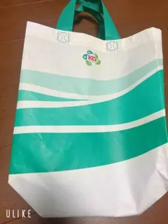 エコバッグ 緑と白のストライプ