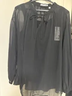 【お値打ち】コットンシアー長袖ブラウス＆ブラタンクトップ