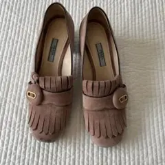 PRADA スエード フリンジ パンプス ピンクベージュのサムネイル