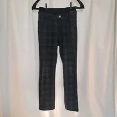 最終値下げ チェック ストレッチ 裏起毛 パンツ 160