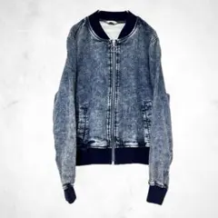 ブリストーム　アウター　羽織り　パーカー　L デニム風　スエット素材　しまむら