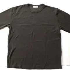 PLUS ONE 長袖カットソー L オリーブグリーン