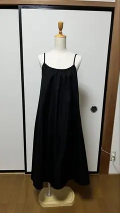 ブラック キャミワンピース Sサイズ 長さ調整可能 シンプル 春夏