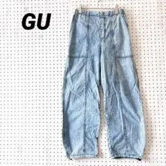 ジーユー デニムパンツ ドローコード仕様（M）バルーンシルエット ウエストゴム