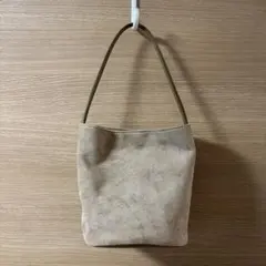 フェイクスエードバケツ型バッグベージュ韓国