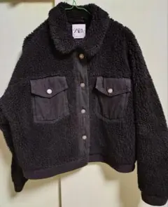 ZARA ボアジャケット 黒