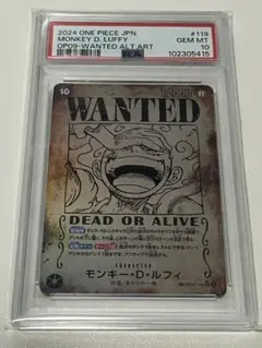 【PSA10】 モンキー・D・ルフィ WANTED アートカード
