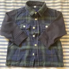 66★まとめ対象★無印良品チェック柄長袖トレーナーシャツ 90