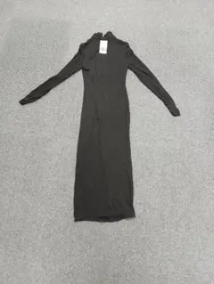 083ZARA ブラック 長袖 ロングワンピース