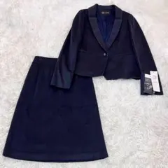 未使用級　東京ソワール　カシミアタッチ　セットアップ　紺　フォーマル　セレモニー