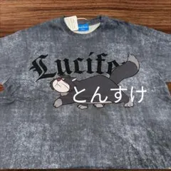 新品タグ付 ルシファー Tシャツ ディズニー　グレー　ビッグシルエット