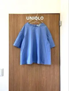 UNIQLO 半袖ブラウス Aライン ブルー XLのサムネイル