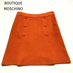BOUTIQUE MOSCHINO フレアスカート 40 ウール フロントボタンのサムネイル