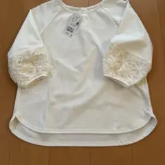 新品★未使用GLACIER 袖レース 七分袖カットソー ホワイト M