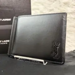 ☆箱付美品☆サンローラン マネークリップ 札入れ 財布 ブラック 黒