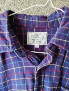 AUTHENTIC JEANSWEAR M ネイビー レッド チェックシャツ