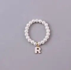 Labubu10cmサイズ向け・イニシャル「R」付きミニネックレスハンドメイド