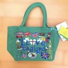 新品 スパンコール トートバッグ ミニトート グリーン イギリス ロンドン