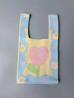 花柄ニットエコバッグ k
