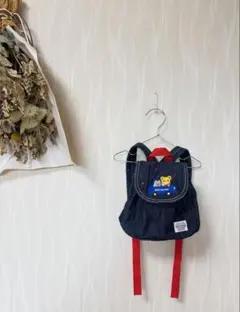 美品 ミキハウス キッズ リュック デニム 車 MIKIHOUSE 日本製のサムネイル