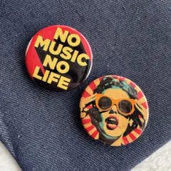 MUSIC LIFE 缶バッジ　32mm ピンバッジ　ボトム　ミュージック