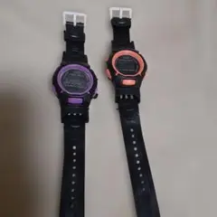 デジタルスポーツウォッチ オレンジ パープル