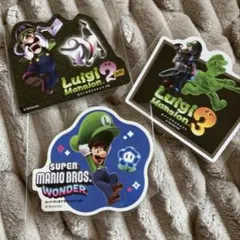 非売品★ルイージマンション・スーパーマリオ ステッカー 3枚セット　ファイル付き