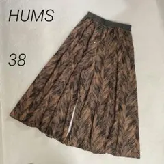 HUMS 幾何学柄　ワイドパンツ　スカンツ　ガウチョパンツ　総柄